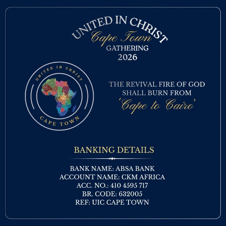 United in Christ Cape Town banking details